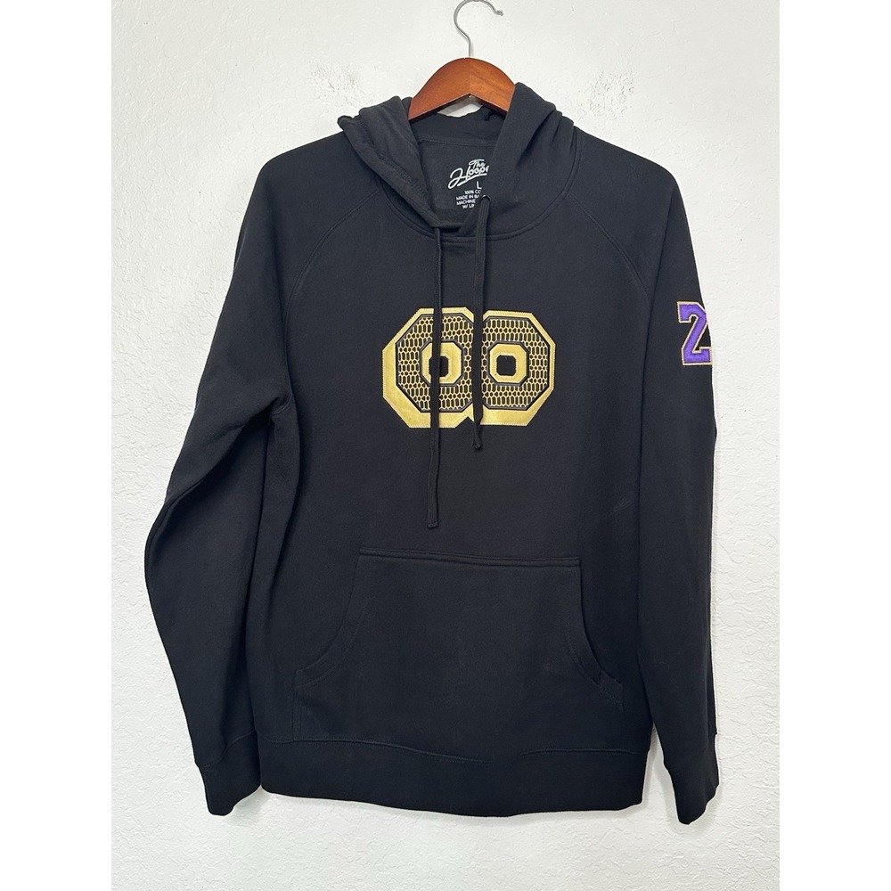 The Hoopery Kobe Bryant Tribute Embroidered Black Hoodie Size L Manba Halo 8-24